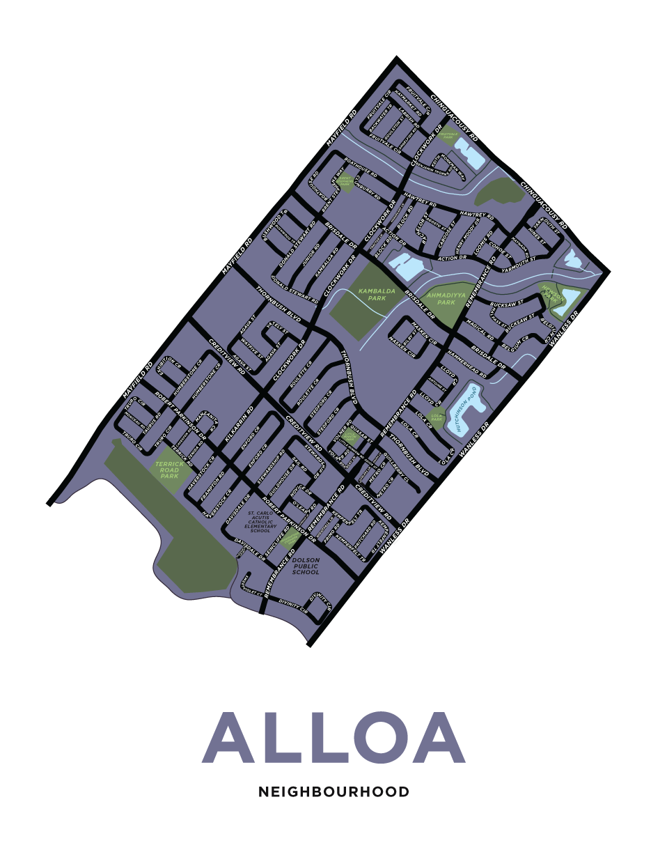 Alloa Neighbourhood Map Print