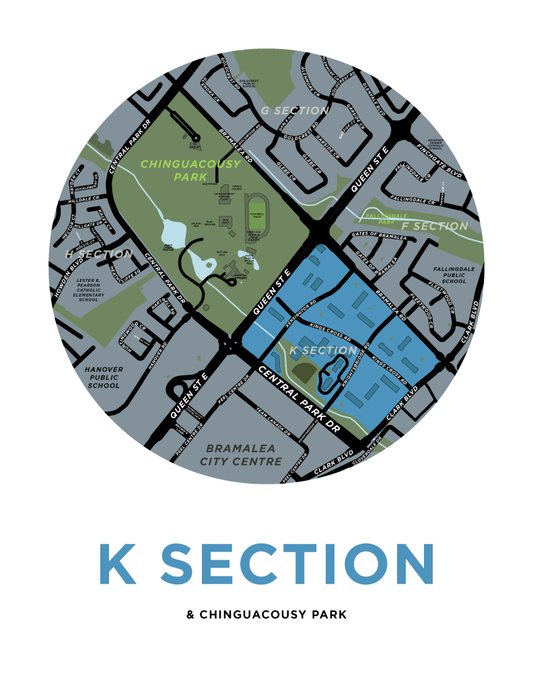 K Section & Chinguacousy Park Neighbourhood Map
