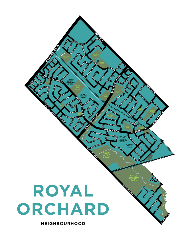 Brampton West Neighbourhood Map Print