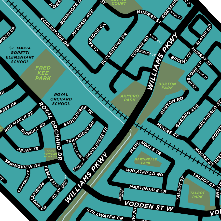 Brampton West Neighbourhood Map Print