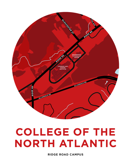 College of the North Atlantic - Ridge Road Campus Map Print