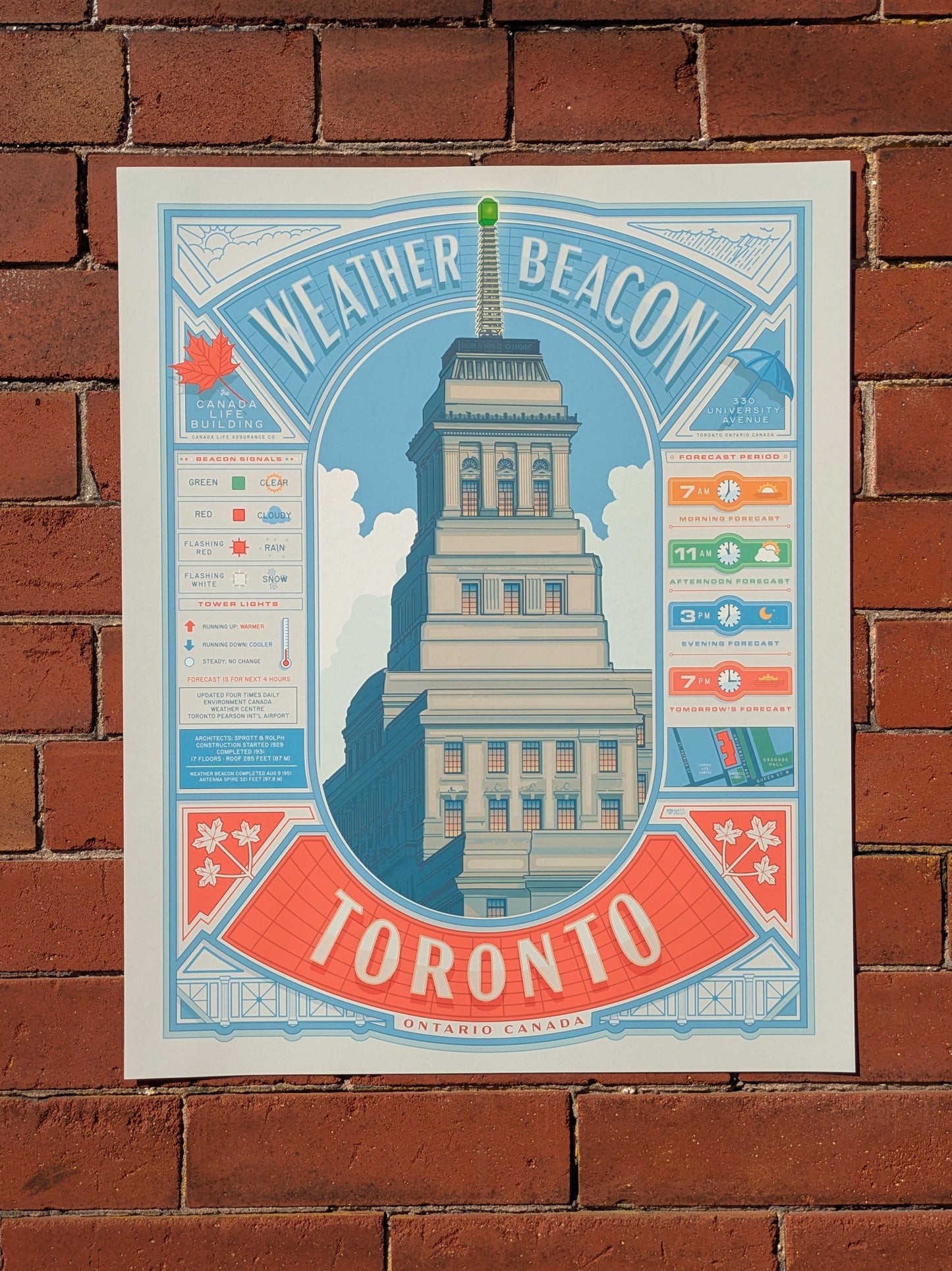 Canada Life Building Weather Beacon Print
