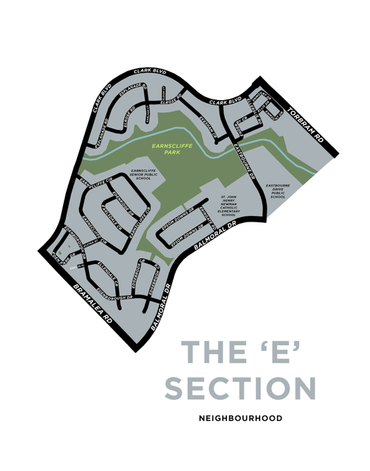 E Section Neighbourhood Map Print