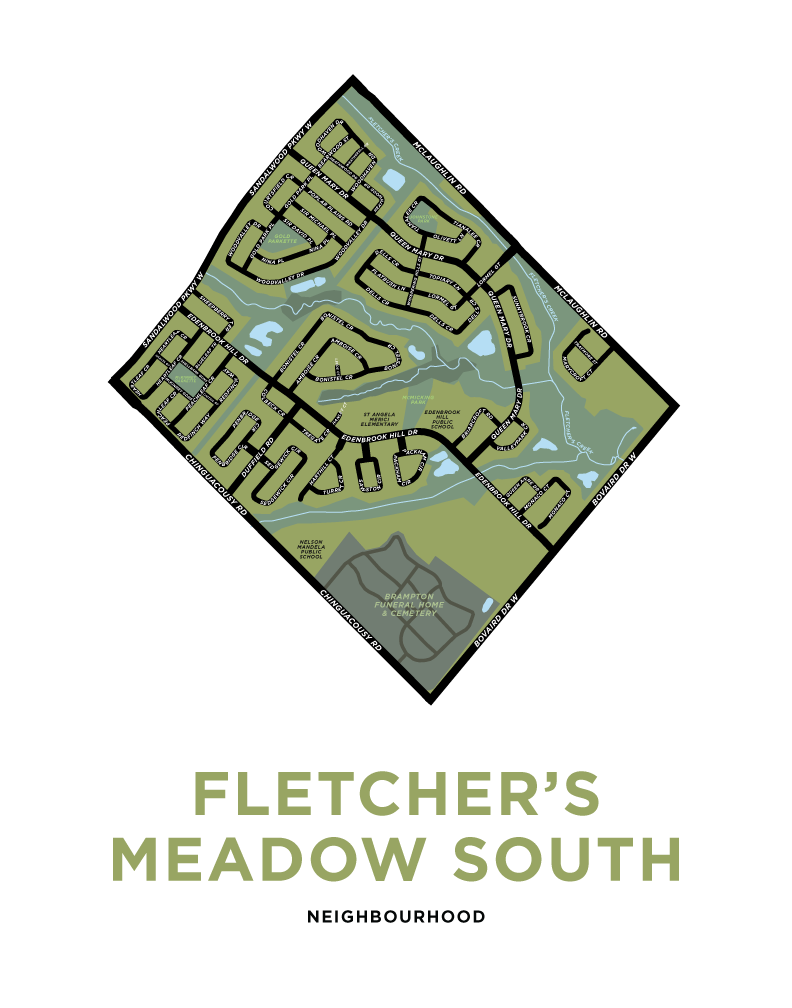 Fletcher's Meadow South Neighbourhood Map Print