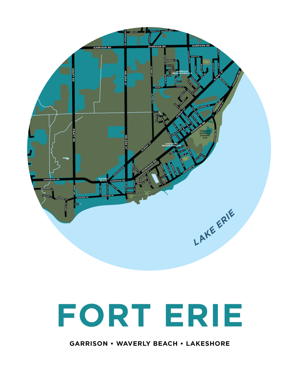 Fort Erie Map of Waverly Beach, Garrison and Lakeshore Areas