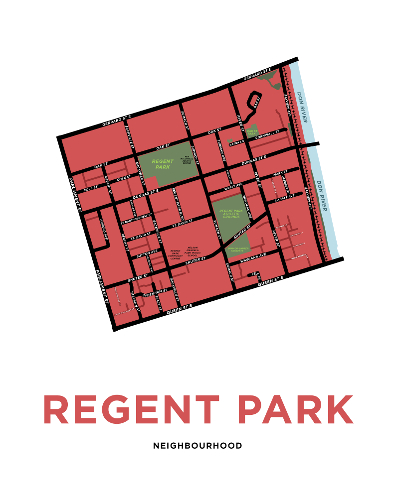 Regent Park Neighbourhood Map Print