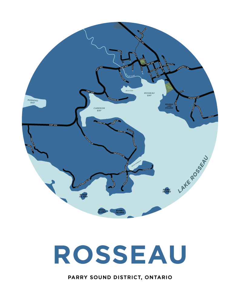 Rosseau Map Print