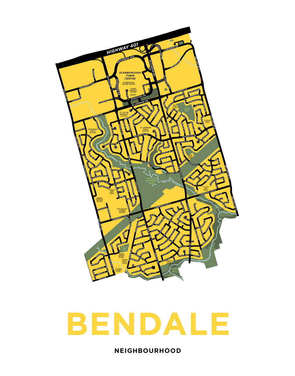 Bendale Neighbourhood Map Print