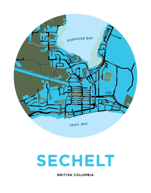 Sechelt Map Print