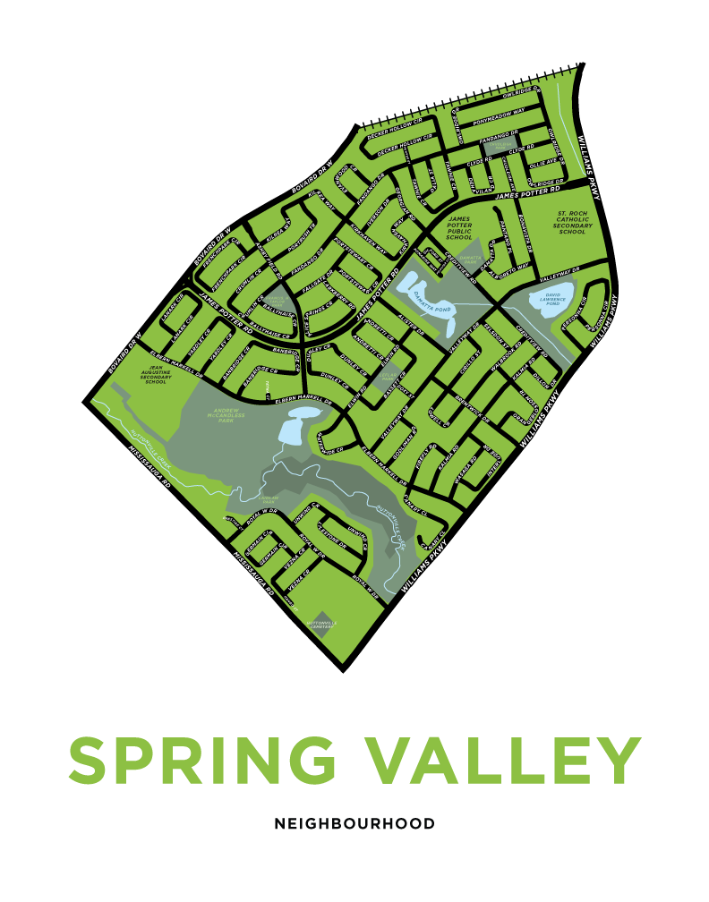 Spring Valley Neighbourhood Map Print (Brampton)