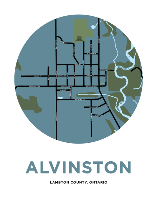 Alvinston Map Print