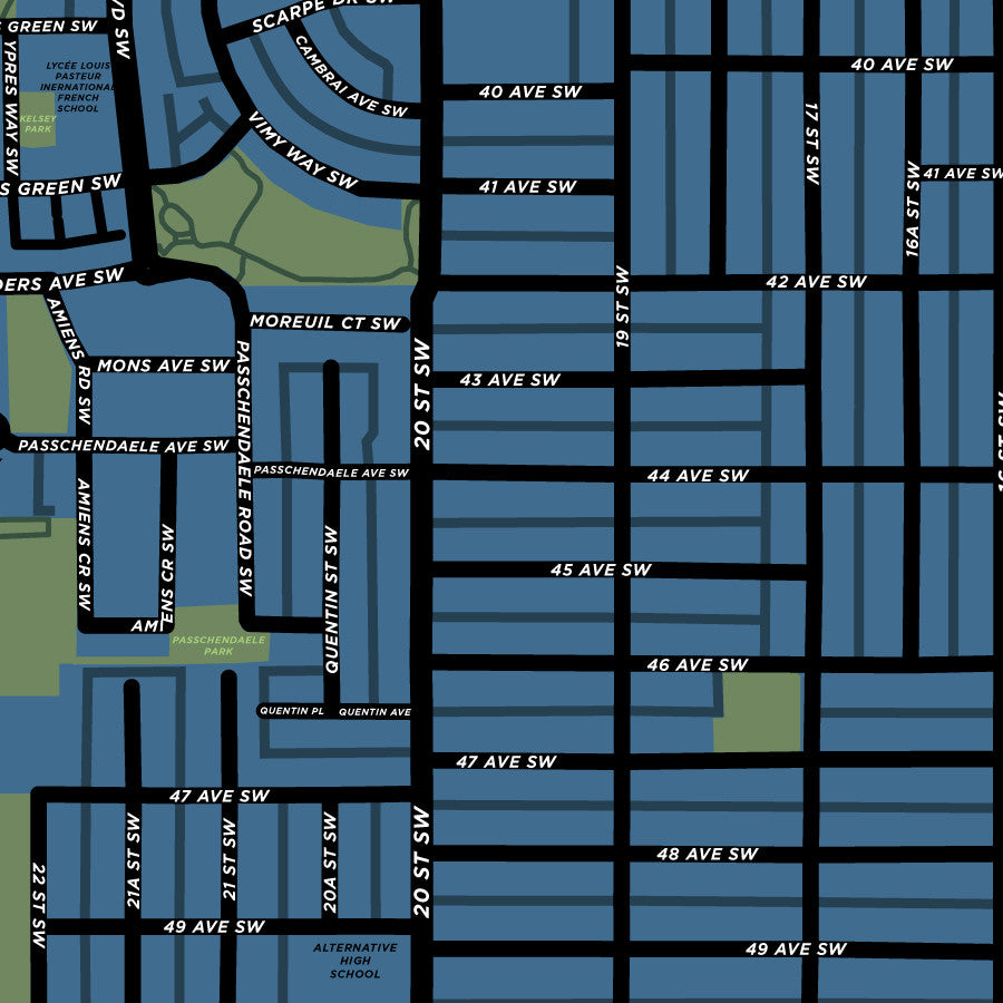 Altadore Neighbourhood Map Print