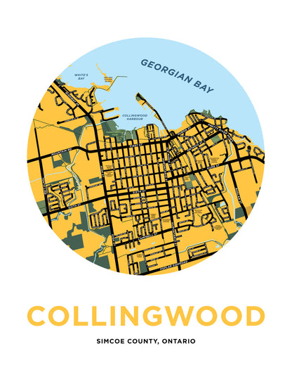 Collingwood Map Print (Downtown)