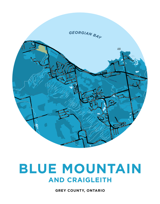 Blue Mountain and Craigleith Map Print