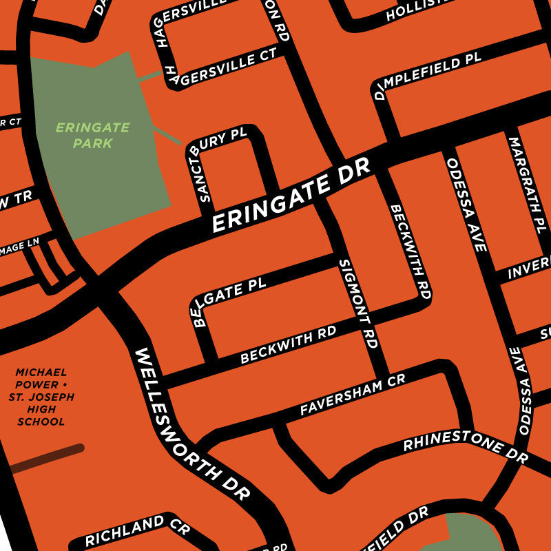 Eringate Neighbourhood Map Print