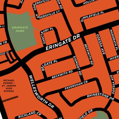 Eringate Neighbourhood Map Print