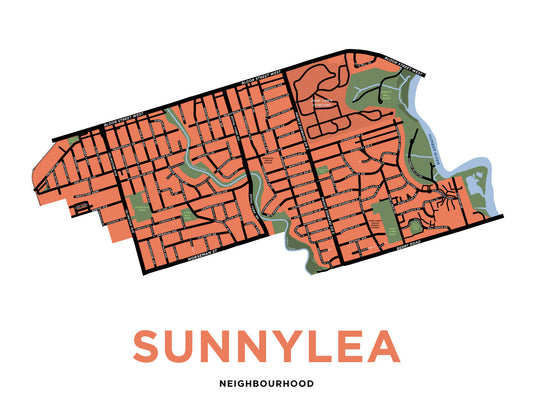 Sunnylea Neighbourhood Map Print