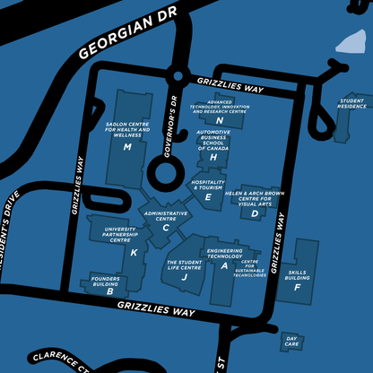 Georgian College Map Print (Barrie Campus)