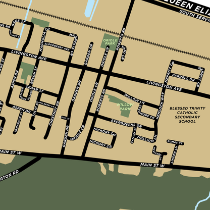 Livingston Neighbourhood Map Print