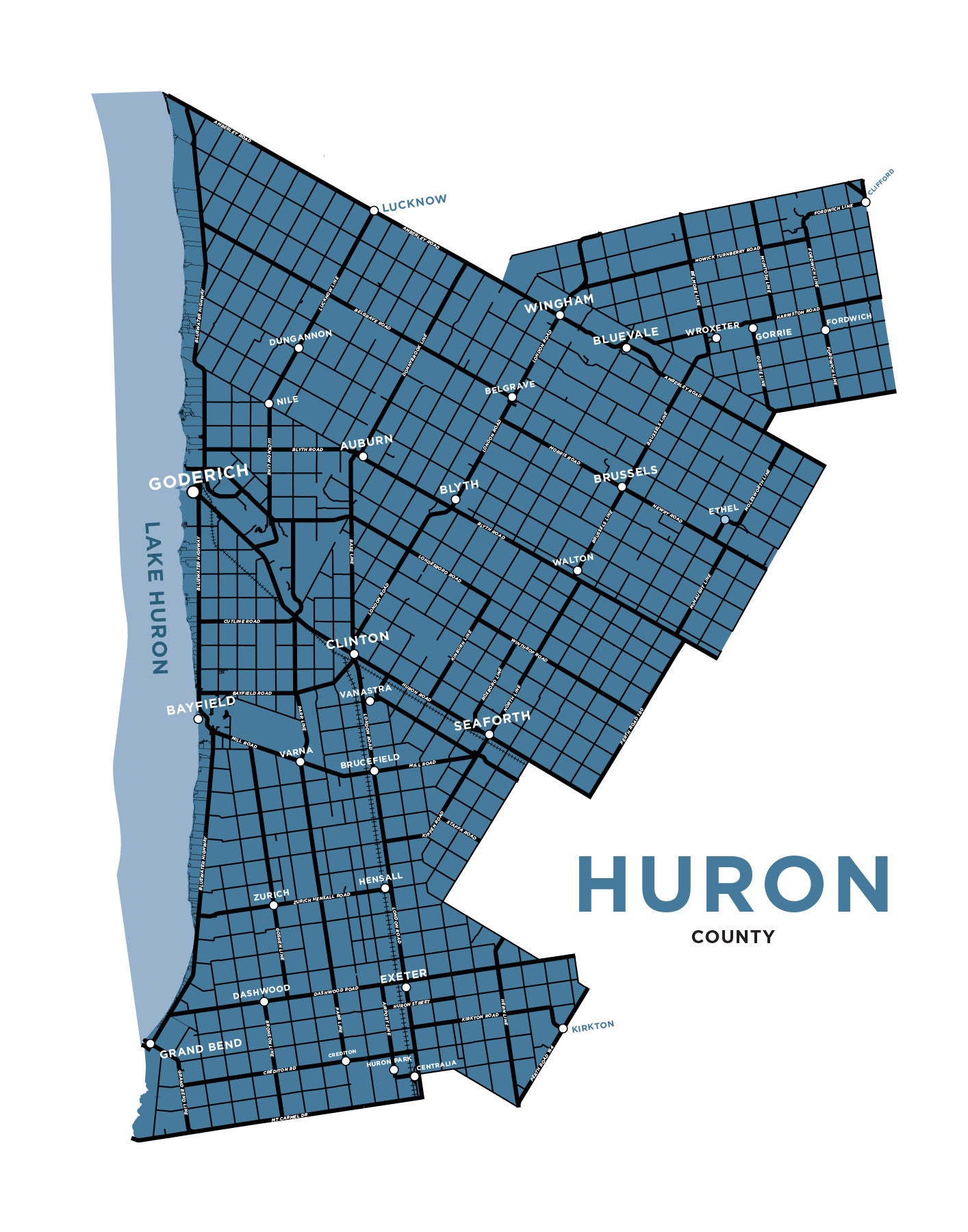 Huron County Map Print