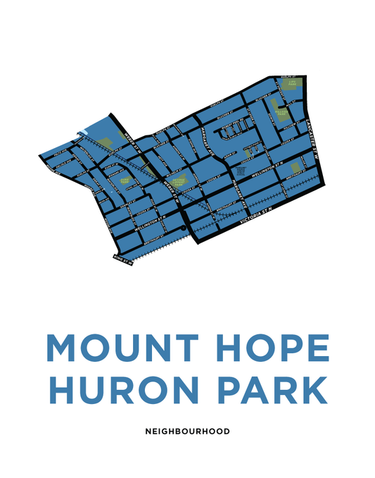Mount Hope Huron Park Neighbourhood Map Print (Kitchener)