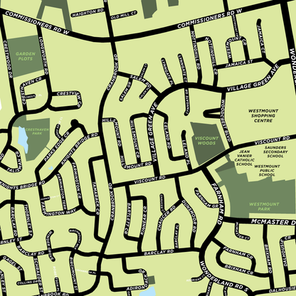 Westmount Neighbourhood Map Print