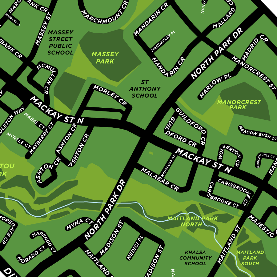 M Section Neighbourhood Map Print