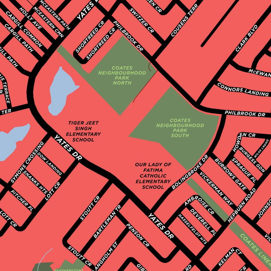 Coates Neighbourhood Map Print