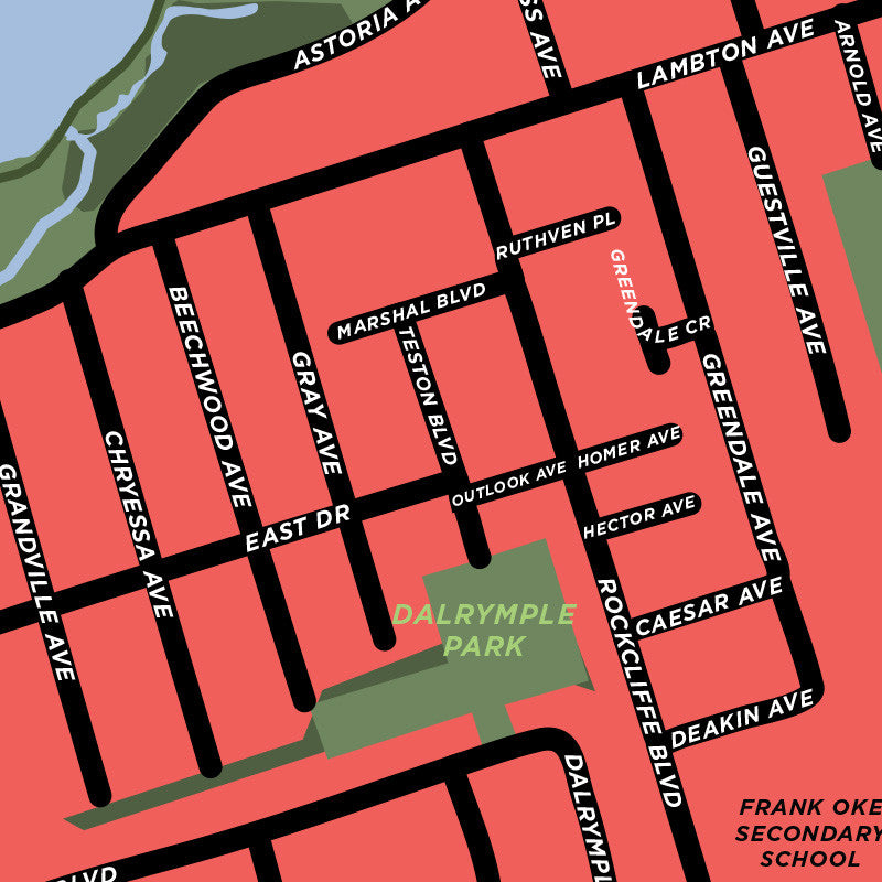 Mount Dennis Neighbourhood Map Print