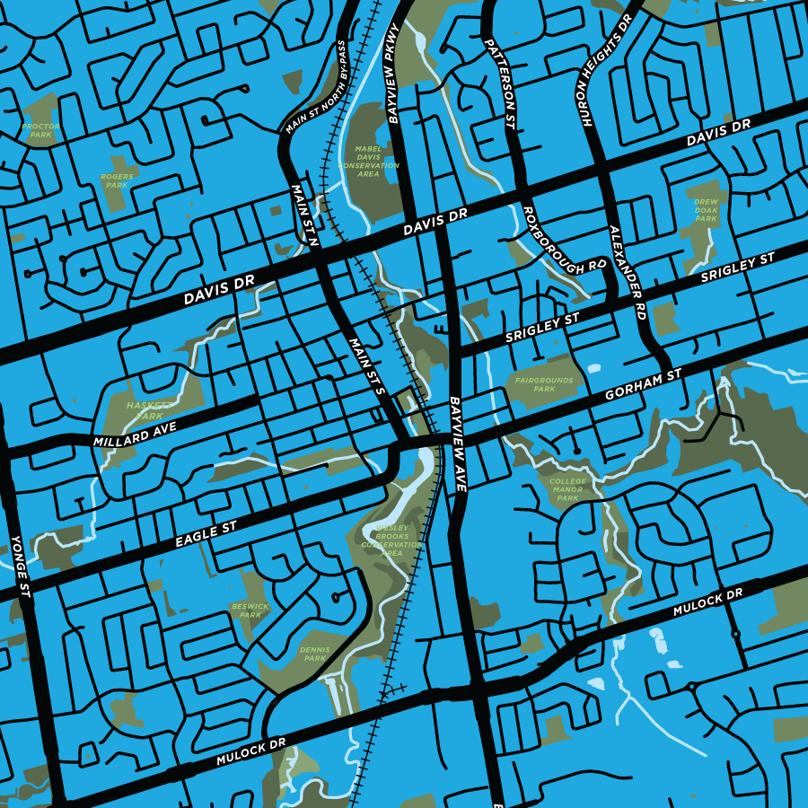 Newmarket Map Print