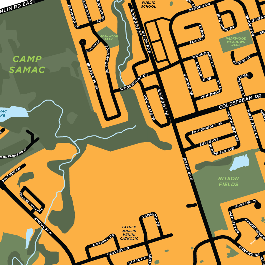 Samac Neighbourhood Map Print