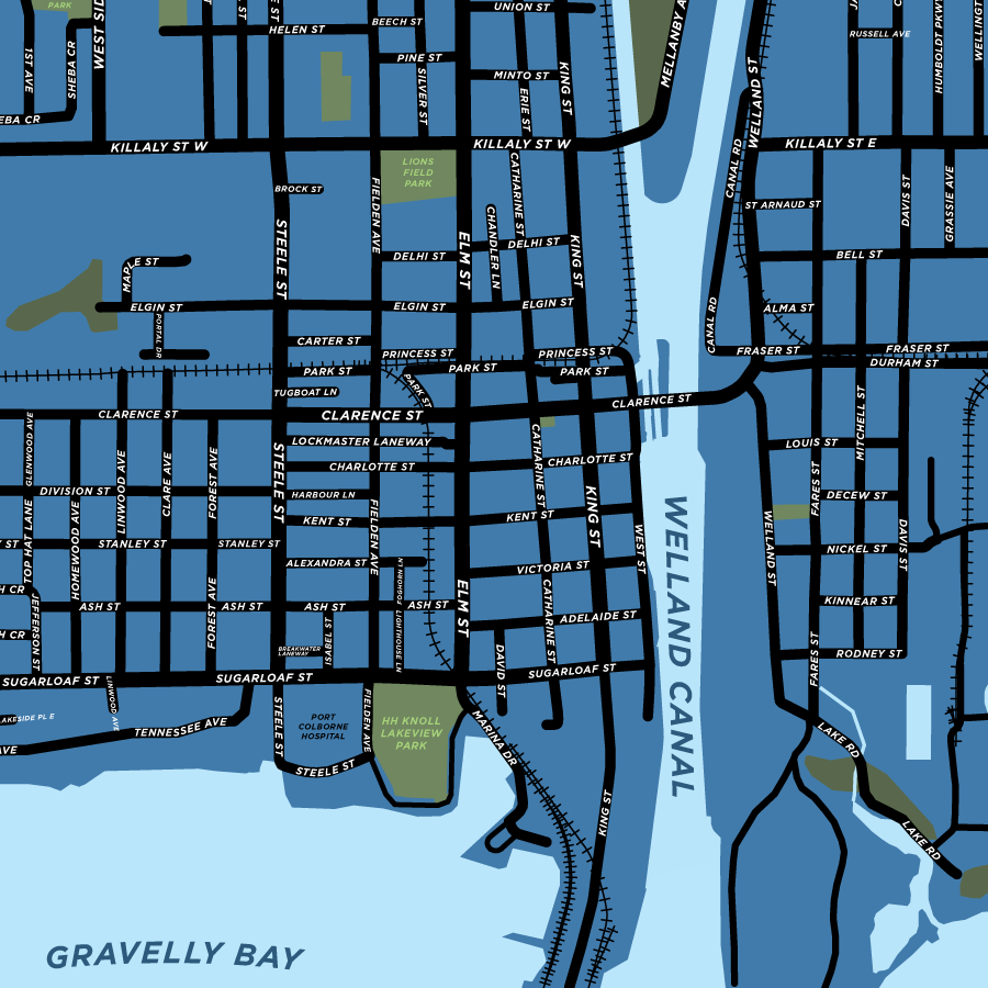 Port Colborne Map Print (Urban Area)