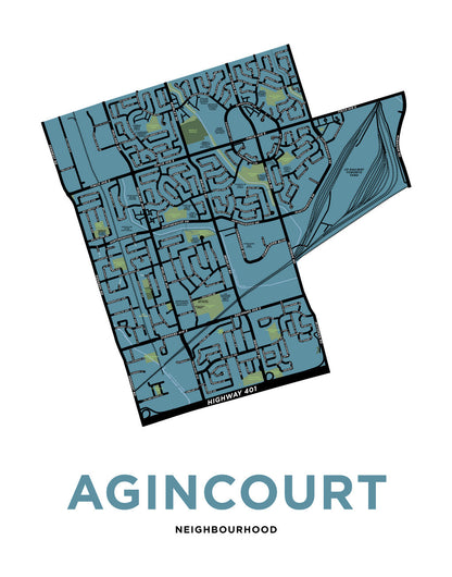 Agincourt Neighbourhood Map Print