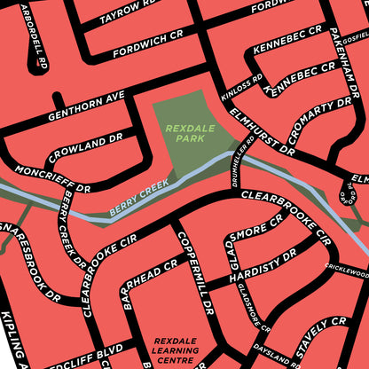 Kipling Heights Neighbourhood Map Print