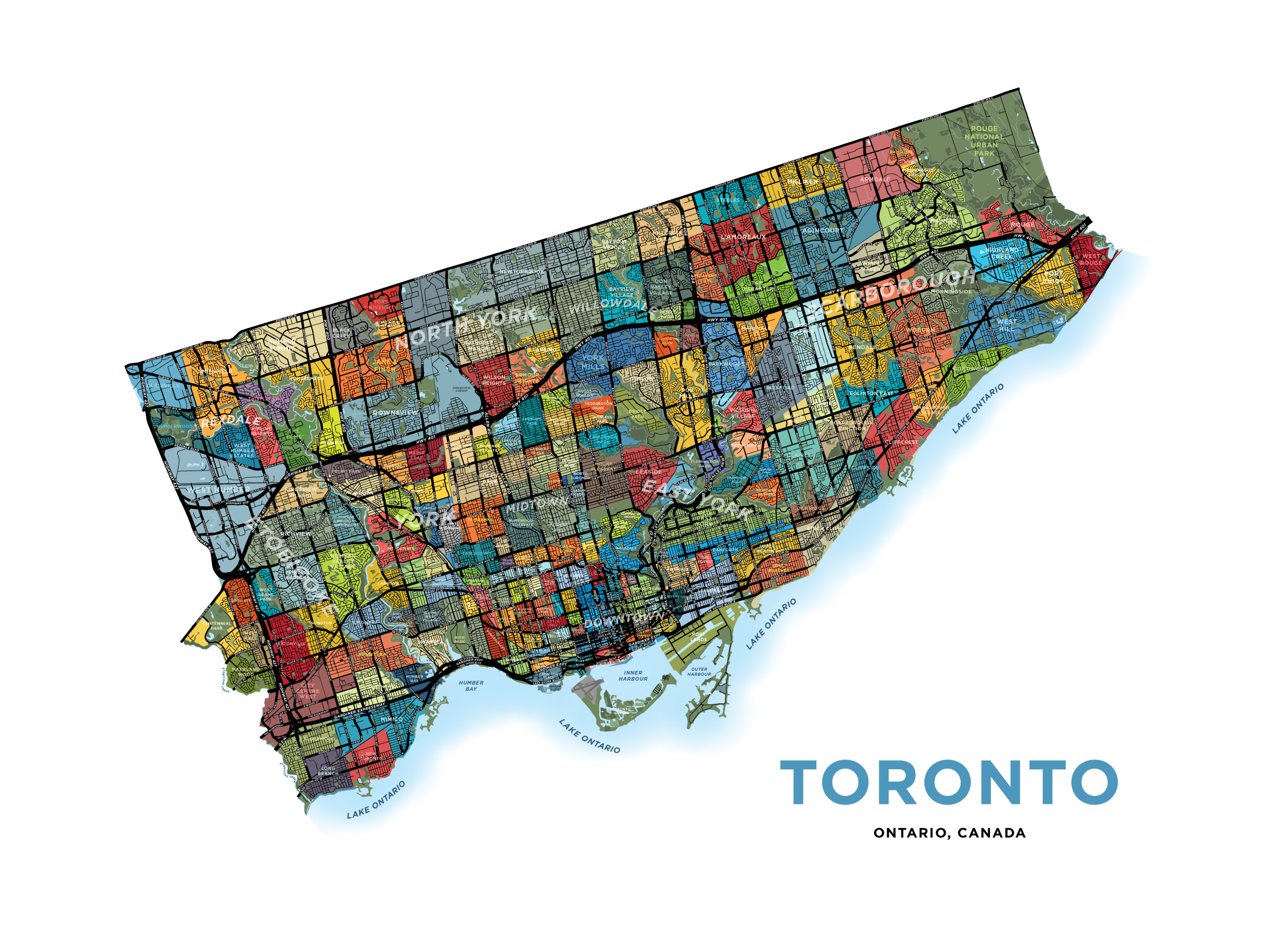 Toronto Neighborhoods Map Map Of Toronto H J W A Browne Toronto Neighborhoods Map Map Of Toronto H J W A Browne