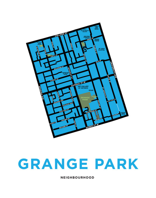 Grange Park Neighbourhood Map Print