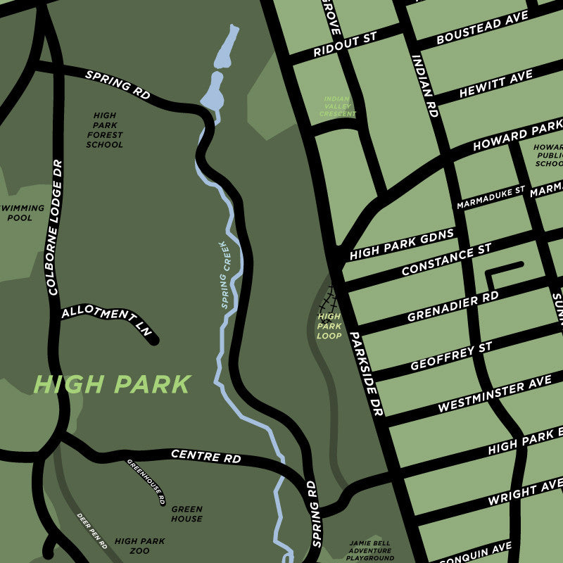 High Park Neighbourhood Map Print