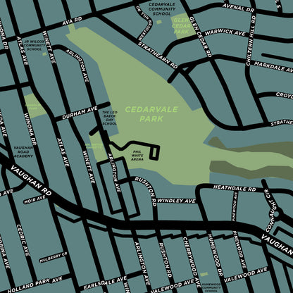 Humewood-Cedarvale Map Print