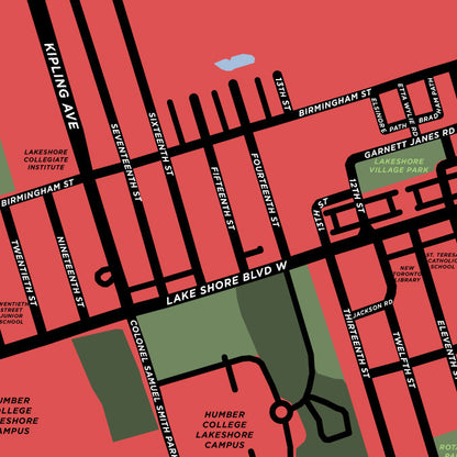 New Toronto Neighbourhood Map Print (Etobicoke)