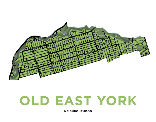 Old East York Neighbourhood Map Print