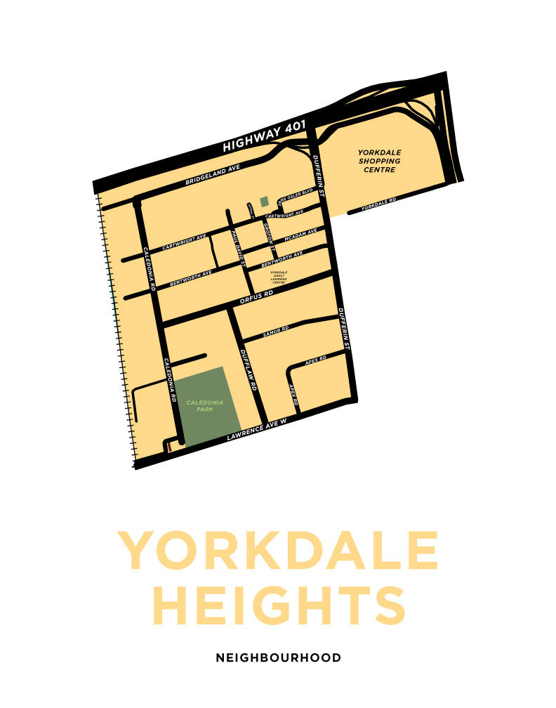 Yorkdale Heights Neighbourhood Map Print - Main Image