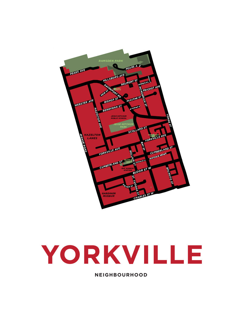 Yorkville Neighbourhood Map Print
