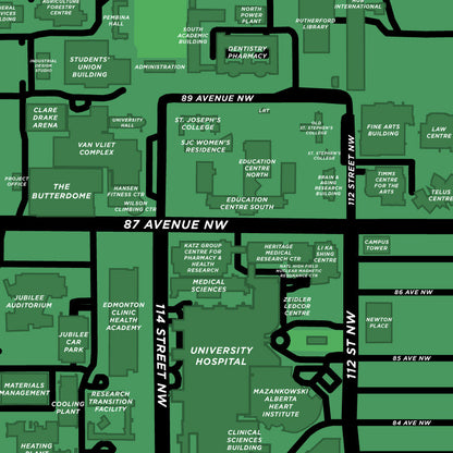 University of Alberta Campus Map Print