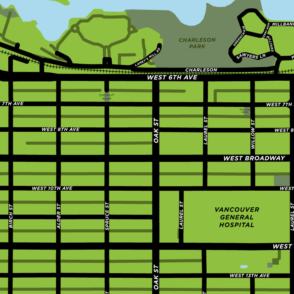 Fairview Neighbourhood Map Print (Vancouver)
