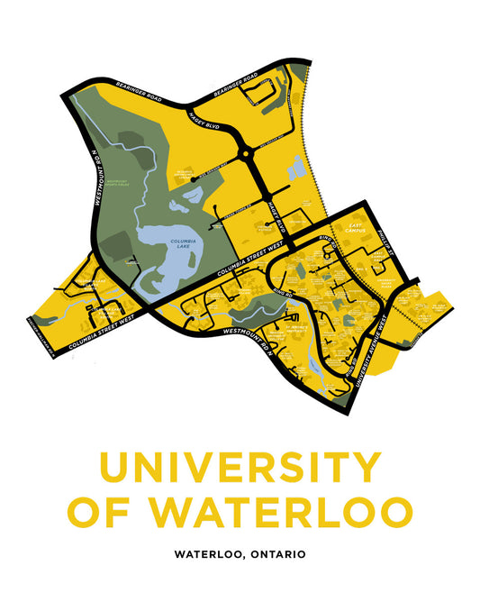 University of Waterloo Campus Map Print