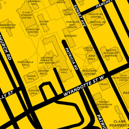 University of Windsor Campus Map Print