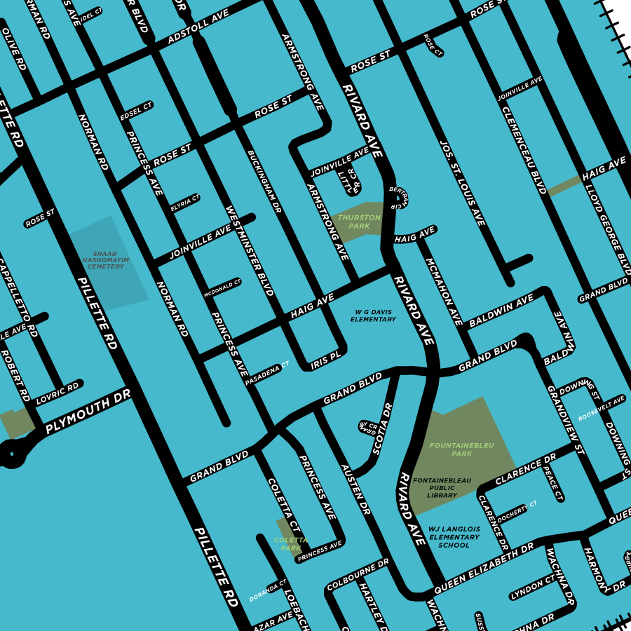 Fontainebleau Neighbourhood Map Print