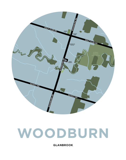 Woodburn Map Print