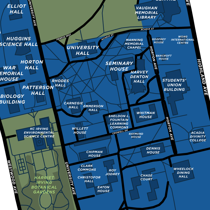 Acadia University Map Print