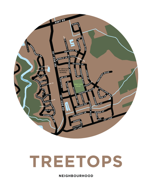 Treetops Neighbourhood Map Print